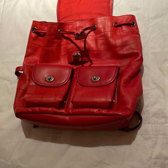 COACH Leather Tangerine  Backpack - Picture 2 of 12